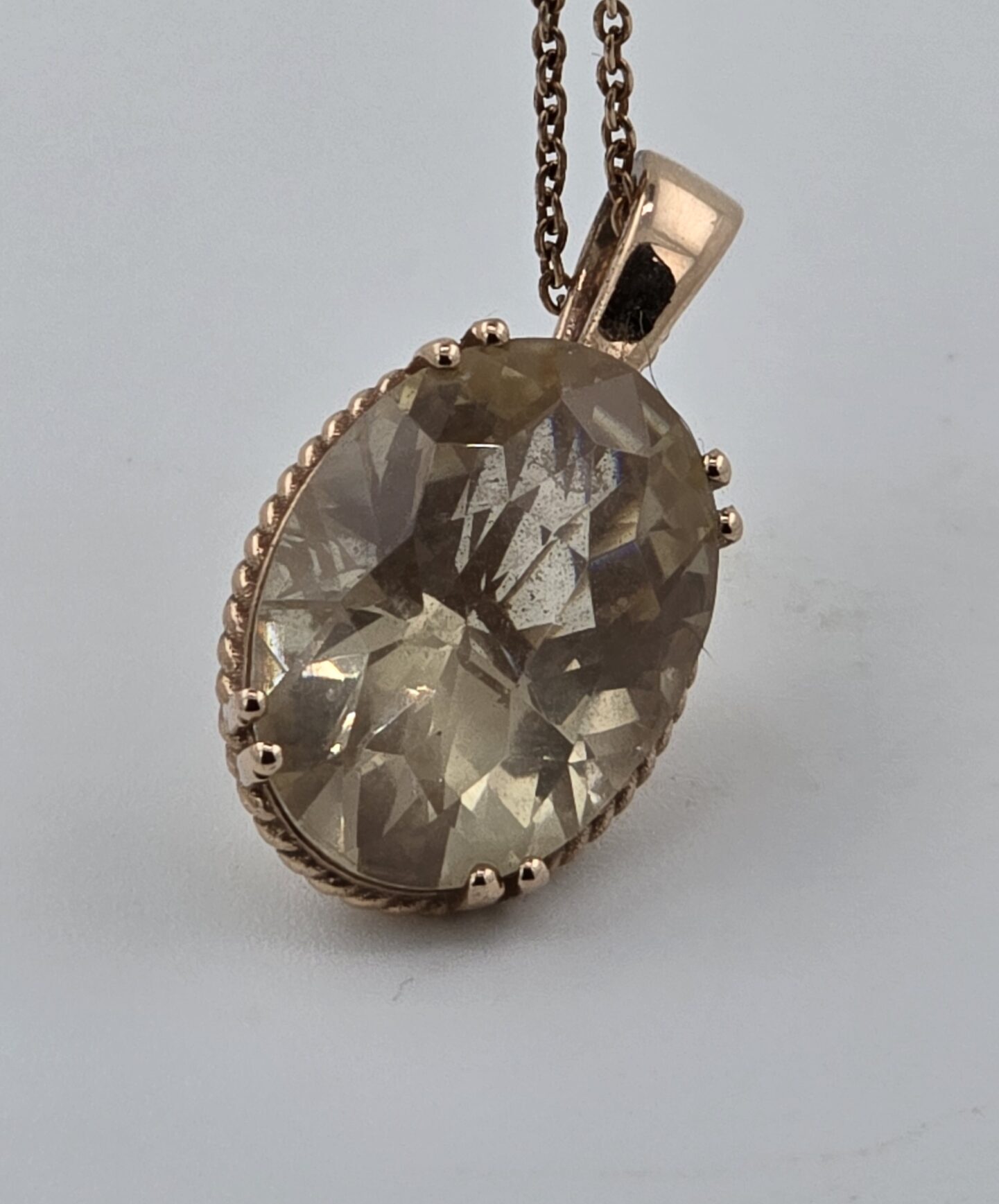 One-of-a-Kind 10.5ct Pink Oregon Sunstone Pendant in 14k Rose Gold – Copper Schiller