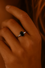 1ct Parti-Colored Madagascar Sapphire Ring in 14k White Gold – Size 7