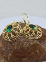 Emerald and gold filigree earrings - Image 5