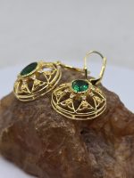 Emerald and gold filigree earrings - Image 11