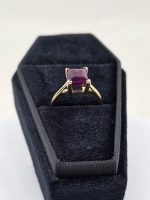 Natural 2.5ct Maroon Afghan Ruby Ring in Classic 14K Yellow Gold – Untreated, Size 7 - Image 6