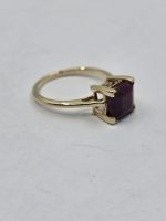 Natural 2.5ct Maroon Afghan Ruby Ring in Classic 14K Yellow Gold – Untreated, Size 7 - Image 10