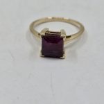 Natural 2.5ct Maroon Afghan Ruby Ring in Classic 14K Yellow Gold – Untreated, Size 7