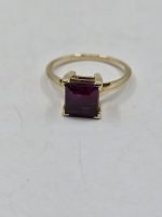 Natural 2.5ct Maroon Afghan Ruby Ring in Classic 14K Yellow Gold – Untreated, Size 7
