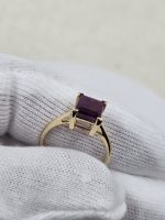 Natural 2.5ct Maroon Afghan Ruby Ring in Classic 14K Yellow Gold – Untreated, Size 7 - Image 5