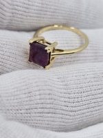 Natural 2.5ct Maroon Afghan Ruby Ring in Classic 14K Yellow Gold – Untreated, Size 7 - Image 9