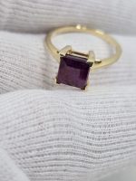 Natural 2.5ct Maroon Afghan Ruby Ring in Classic 14K Yellow Gold – Untreated, Size 7 - Image 2