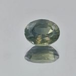 2.4ct Oval Yellow/Green/Blue Parti Sapphire – Rare Tricolor Gemstone, Step-Cut, 8.5x6.6mm – Madagascar Origin