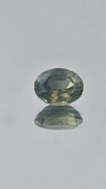 2.4ct Oval Yellow/Green/Blue Parti Sapphire – Rare Tricolor Gemstone, Step-Cut, 8.5x6.6mm – Madagascar Origin