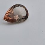 3.25ct Pear Shape Concave Cut Oregon Sunstone – Deep Pink, Green & Gold