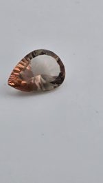 3.25ct Pear Shape Concave Cut Oregon Sunstone – Deep Pink, Green & Gold