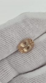 4.45ct Elongated Oval Oregon Sunstone – Peach with Sparkling Schiller - Image 6