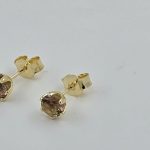 Oregon Sunstone 5mm Schiller Stud Earrings – Gold-Plated Sterling Prong Settings – Limited Release