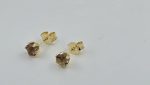 Oregon Sunstone 5mm Schiller Stud Earrings – Gold-Plated Sterling Prong Settings – Limited Release