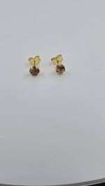 Oregon Sunstone 5mm Schiller Stud Earrings – Gold-Plated Sterling Prong Settings – Limited Release - Image 3