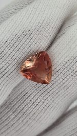 2.35ct Trillion Cut Red Oregon Sunstone with Copper Schiller – 9.25mm Natural Gemstone - Image 5