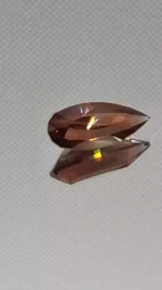 Elongated Teardrop Oregon Sunstone – Peach to Dark Green with Maroon & Copper Schiller (9x21mm) - Image 7