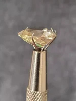 Champagne Trillion Oregon Sunstone – 4.5ct with Pink & Green Flashes (12.2mm) - Image 4