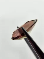 Elongated Teardrop Oregon Sunstone – Peach to Dark Green with Maroon & Copper Schiller (9x21mm) - Image 5