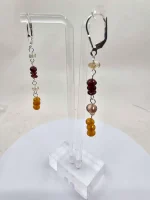 Oregon Sunstone,  Oregon Fire Opal and garnet earrings - Image 5