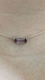 Pink diaspore pendant,  set in 925 silver - Image 6