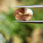 4.62ct Elongated Oval Oregon Sunstone – Peach/Green Bicolor with Copper Schiller