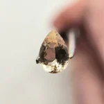 1.19ct Champagne Oregon Sunstone pear with schiller