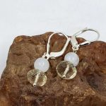 Sunstone & Monstone leverback earrings