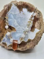 Oregon Sunstone and Moonstone beaded necklace - Image 6