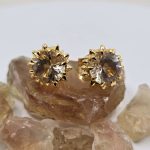 14k Gold  3.7ct Oregon Sunstone Studs