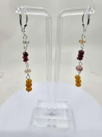 Oregon Sunstone,  Oregon Fire Opal and garnet earrings - Image 2