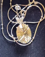 Spectacular Oregon Sunstone pendant in sterling silver - Image 8