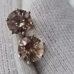 6mm Oregon Sunstone studs in sterling silver