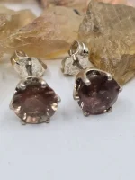 6mm Oregon Sunstone studs in sterling silver - Image 6