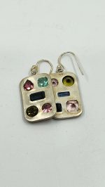 Tourmaline "paint palate" earrings in sterling silver
