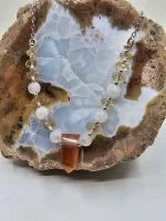 Oregon Sunstone and Moonstone beaded necklace - Image 3