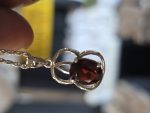 Rhodololite Garnet pendant set in 925 silver with 20" chain