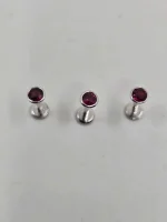 Rhodolite garnet flatback labret - Image 8