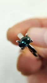 1ct Parti-Colored Madagascar Sapphire Ring in 14k White Gold – Size 7 - Image 5