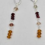 Oregon Sunstone,  Oregon Fire Opal and garnet earrings