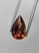 Raspberry Red Oregon Sunstone • 5.35ct Pear (16.1×9.5mm) • Silvery Schiller Banding • One-in-a-Million Collector Gem