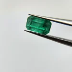 Lusterous deep green Swat Valley Pakistan emerald, 1.56ct 8x5mm - Image 6