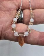 Oregon Sunstone and Moonstone beaded necklace