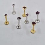 Rhodolite garnet flatback labret