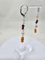 Oregon Sunstone,  Oregon Fire Opal and garnet earrings - Image 4