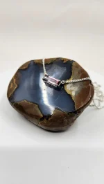 Pink diaspore pendant,  set in 925 silver - Image 5