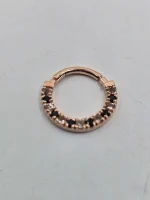 "Parvati" 14k Septum or daith clicker with Oregon Sunstone and black spinel - Image 5