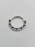 "Parvati" 14k Septum or daith clicker with Oregon Sunstone and black spinel - Image 8