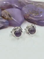 Holley Blue Agate studs in 925 sterling silver - Image 2