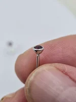 Rhodolite garnet flatback labret - Image 2